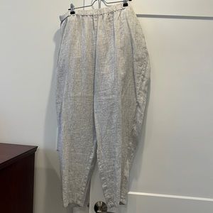 Eileen Fisher Organic Linen Slub Check Sz XL